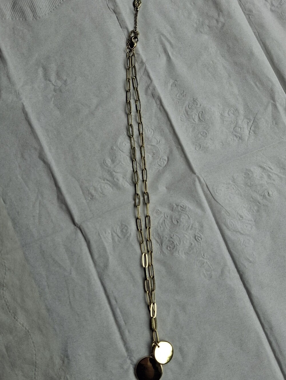 LOFT Delicate Double-Disc Gold Pendant Necklace - Women Jewelry